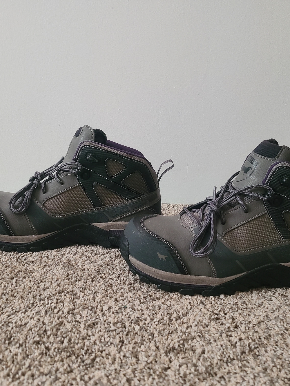 Irish Setter Gray Lace-Up Hiking Boots with Purple Accents
